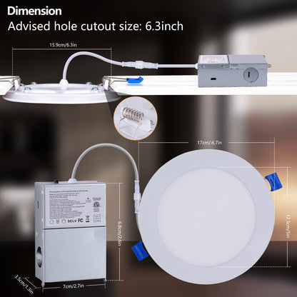6" White Ultra-Thin LED Recessed Light, 6-Pack - view 7