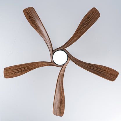56" Matte Black & Wood Ceiling Fan with LED Light - view 16