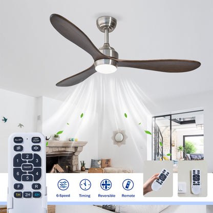 52" Nickel Solid Wood Ceiling Fan with Remote - view 10