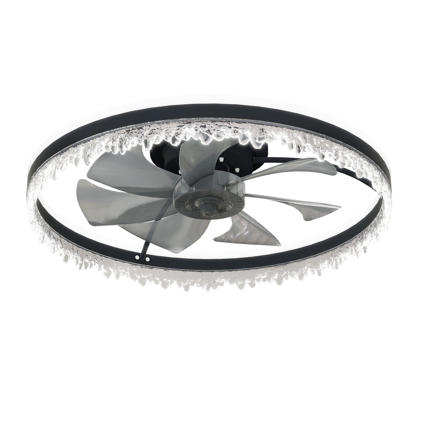 24" Black Crystal Invisible Blade Ceiling Fan with Remote - view 8