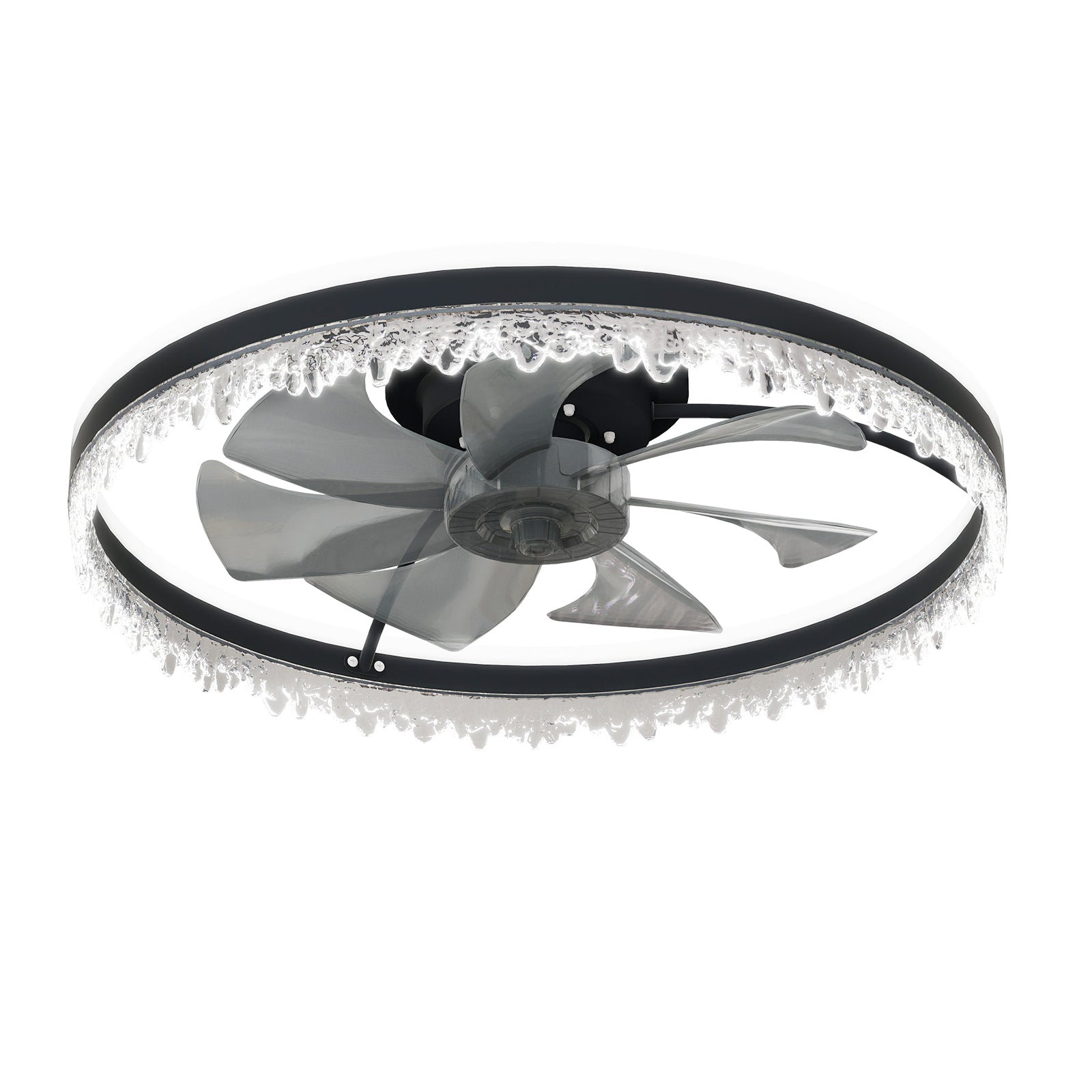 24" Black Crystal Invisible Blade Ceiling Fan with Remote - view 8