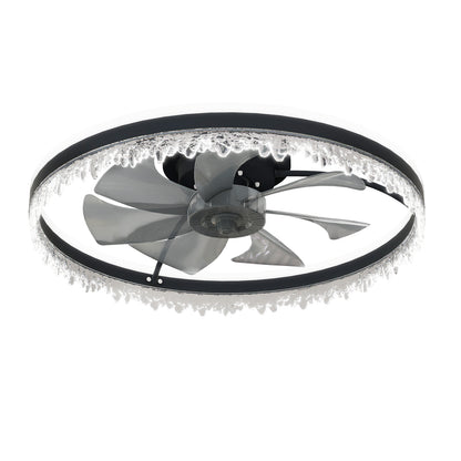 24" Black Crystal Invisible Blade Ceiling Fan with Remote - view 8
