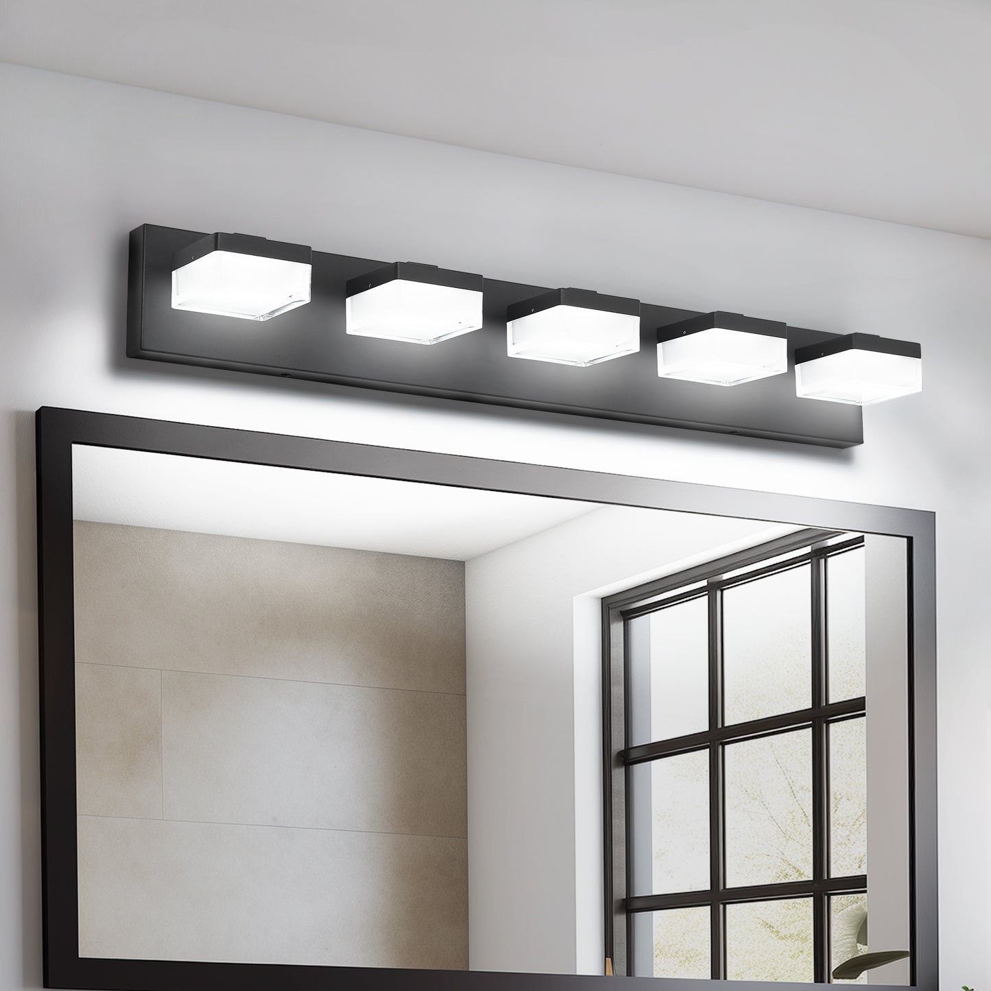 5-Light Modern Black LED Vanity Light - view 3