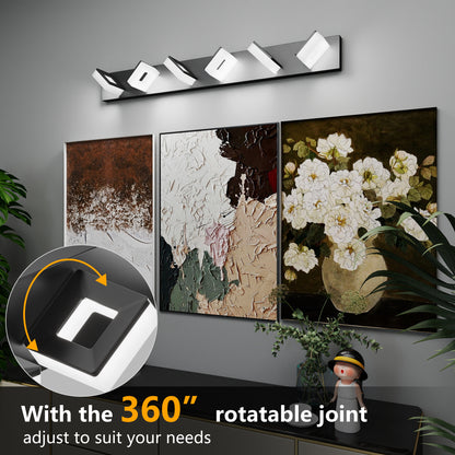 39" 6-Light Matte Black LED Acrylic Vanity Light - view 4