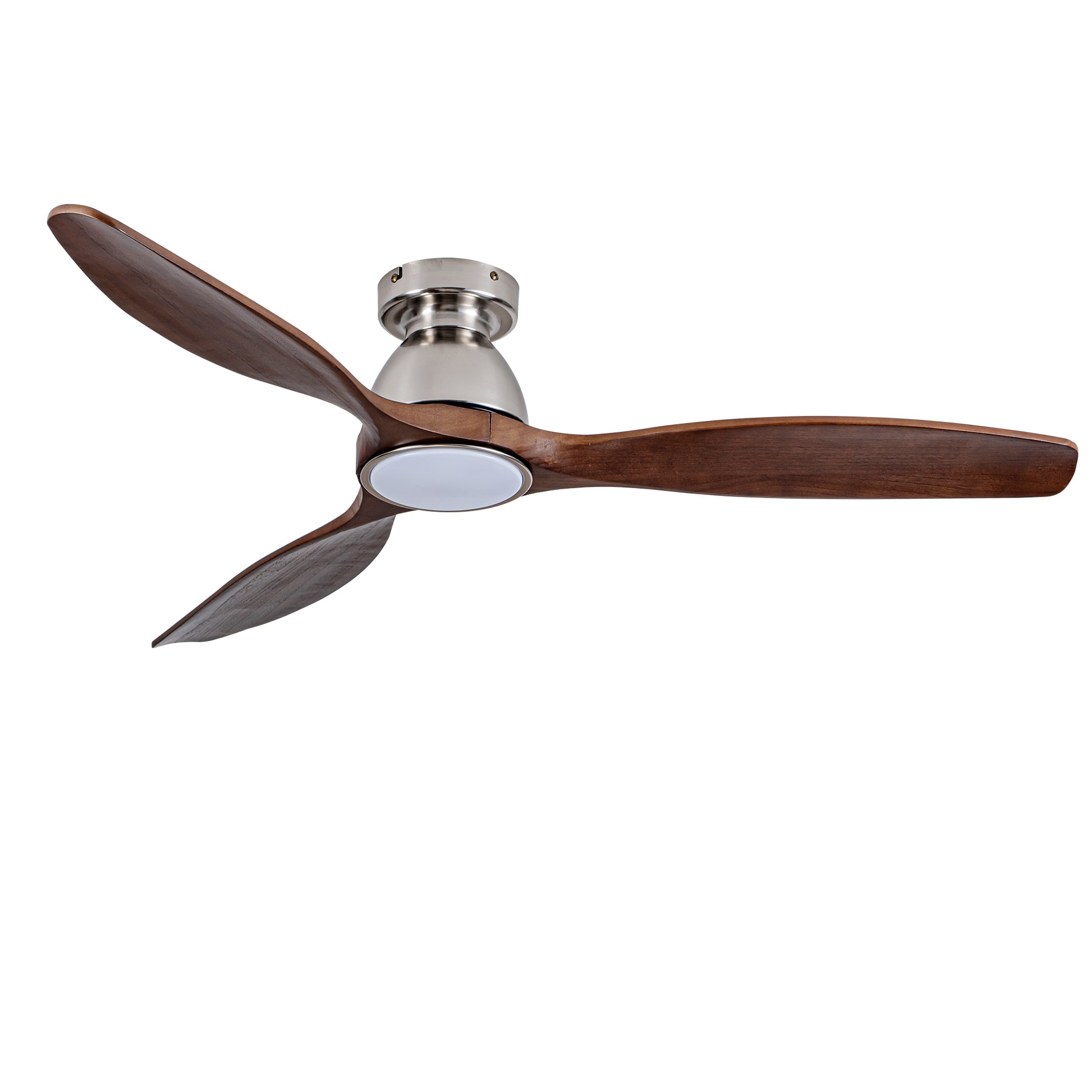 52" Walnut Solid Wood Flush Mount Ceiling Fan - view 17