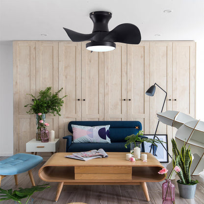 Matte Black Ceiling Fan with Light & Remote - view 3
