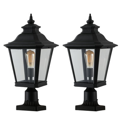 21"H Black Outdoor Post Lantern Light, Set of 2 - view 10