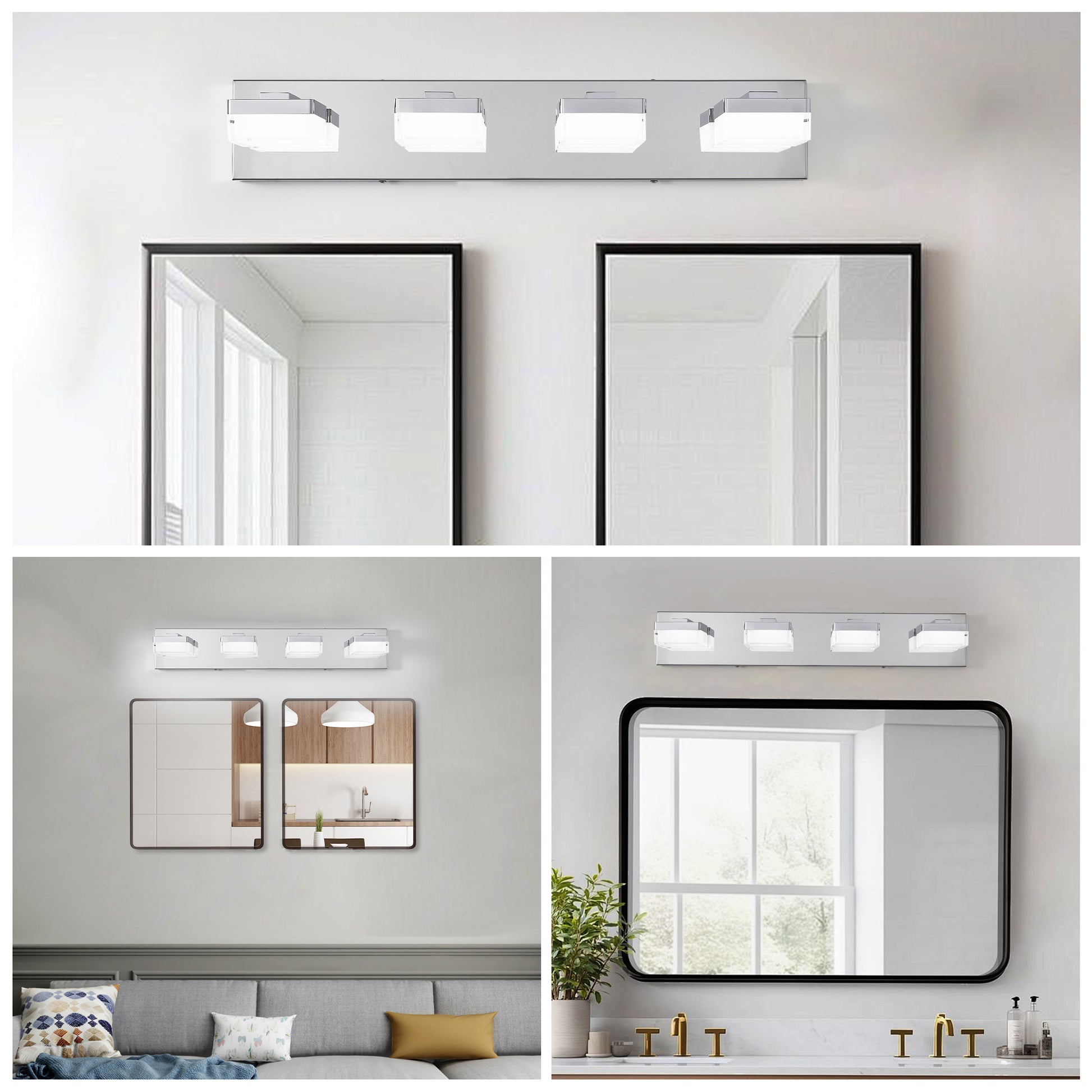 4-Light Chrome LED Bathroom Vanity Light - view 5