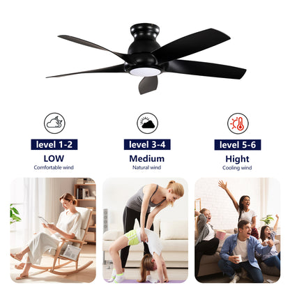 56" Matte Black 5-Blade Ceiling Fan with Remote - view 11