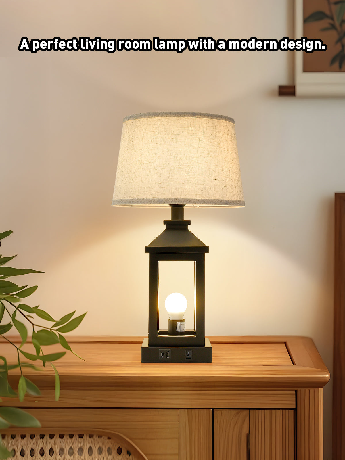 20.5" Black Farmhouse Touch Table Lamp - view 5