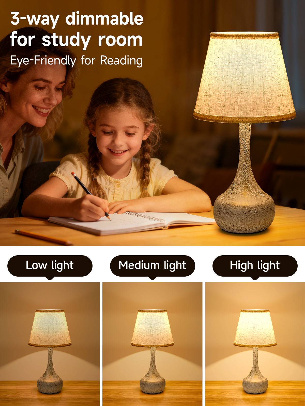 White & Gold Farmhouse Touch Table Lamp, Set of 2 - view 7