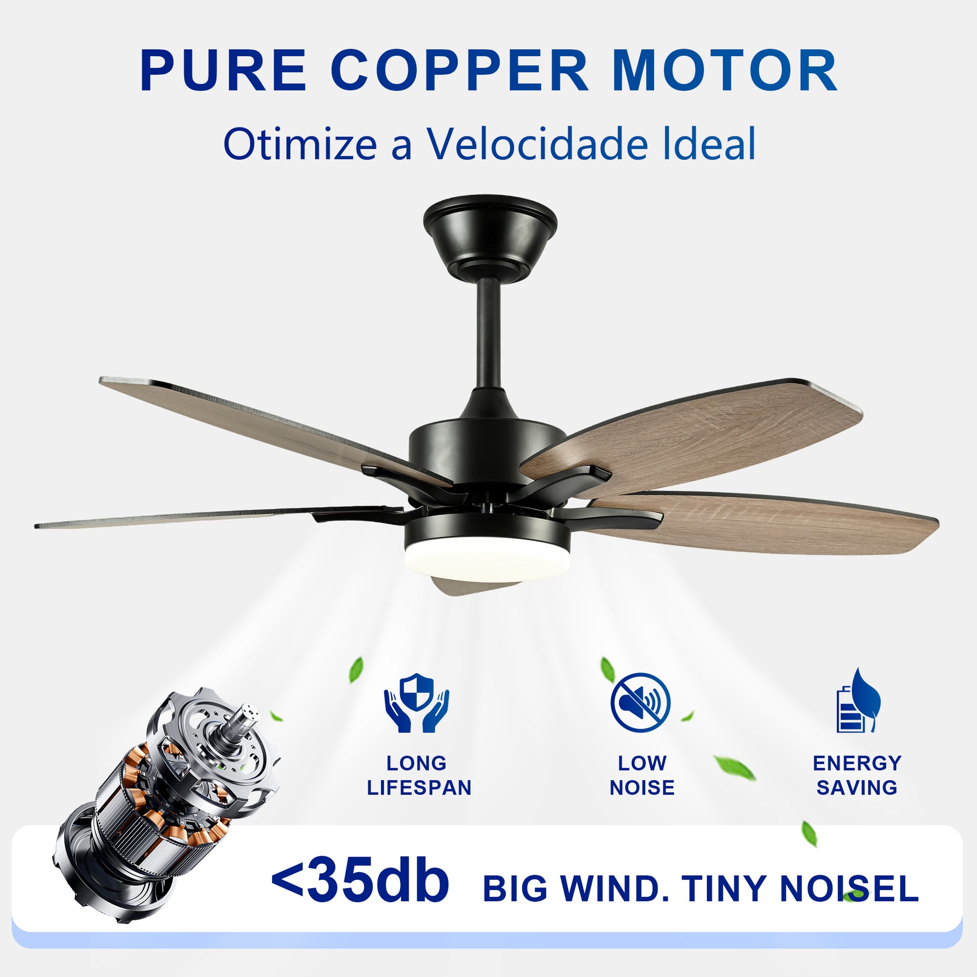 42" Matte Black Plywood Blade Ceiling Fan with Remote - view 11