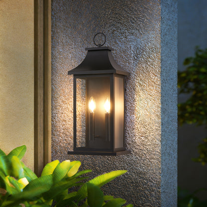 22.2" Black Dusk to Dawn Outdoor Wall Light, Set of 2 - view 2