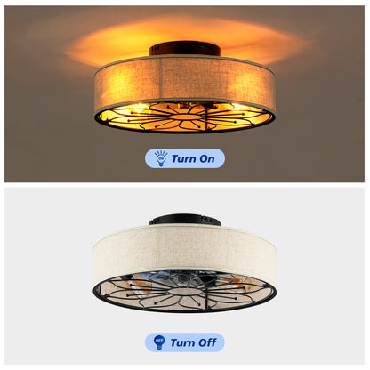 20" Lotus Fabric Bladeless Ceiling Fan with Remote - view 10