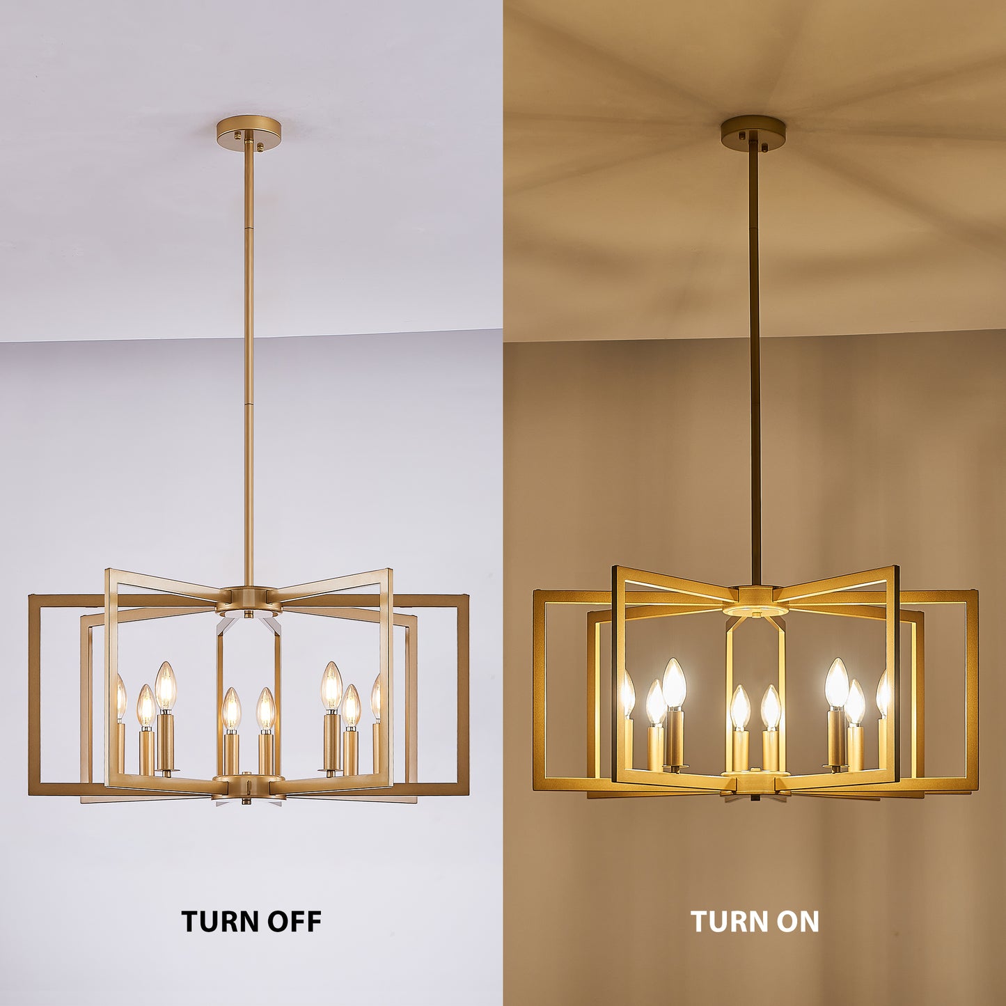 27" 8-Light Gold Geometric Chandelier - view 5
