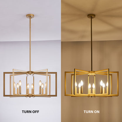 27" 8-Light Gold Geometric Chandelier - view 5