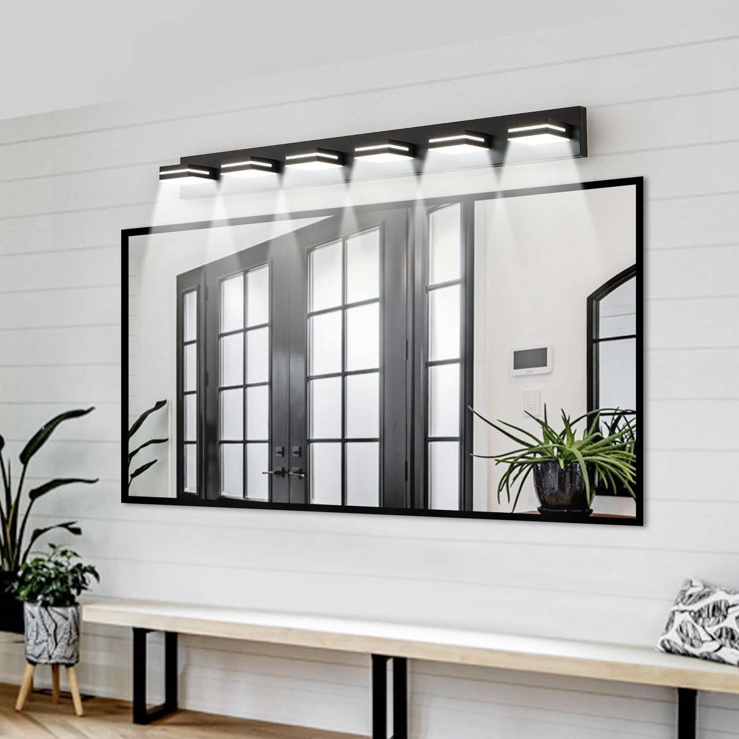 6-Light Black Minimalist LED Vanity Light - view 4