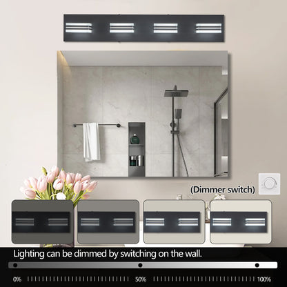 26" 4-Light Black LED Vanity Light with Acrylic Shades - view 5