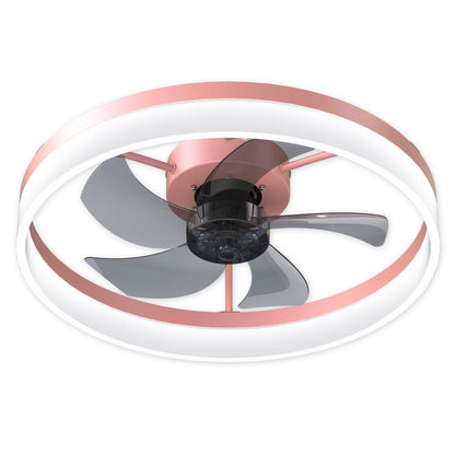 Pink Low Profile Ceiling Fan with Dimmable LED - view 9
