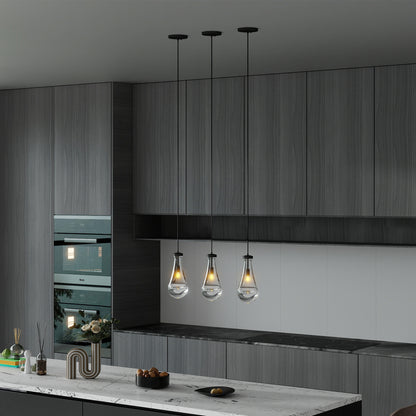 Modern Black Raindrop Pendant Chandelier