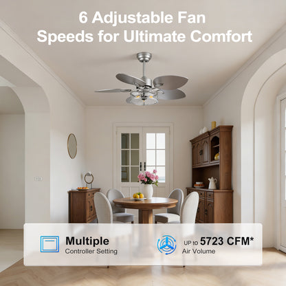 42" Silver Reversible Ceiling Fan with Remote - view 9