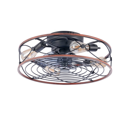 20" Matte Black Caged Ceiling Fan with Remote - view 16