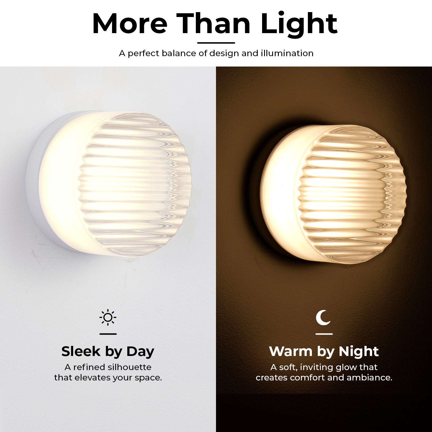 White Minimalist Round LED Wall Light with Glass Shade - view 6
