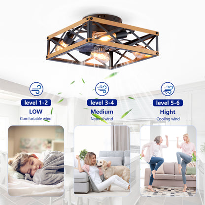 22.6" Bronze Flush Mount Ceiling Fan with Remote - view 13