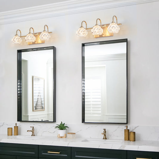17" 3-Light Gold Crystal Vanity Wall Light - view 2