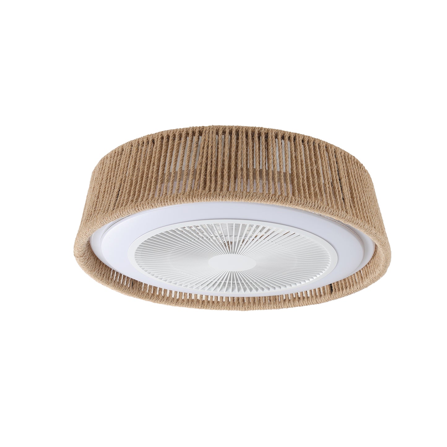 21" White Bohemian Braided Ceiling Fan with Remote - view 11
