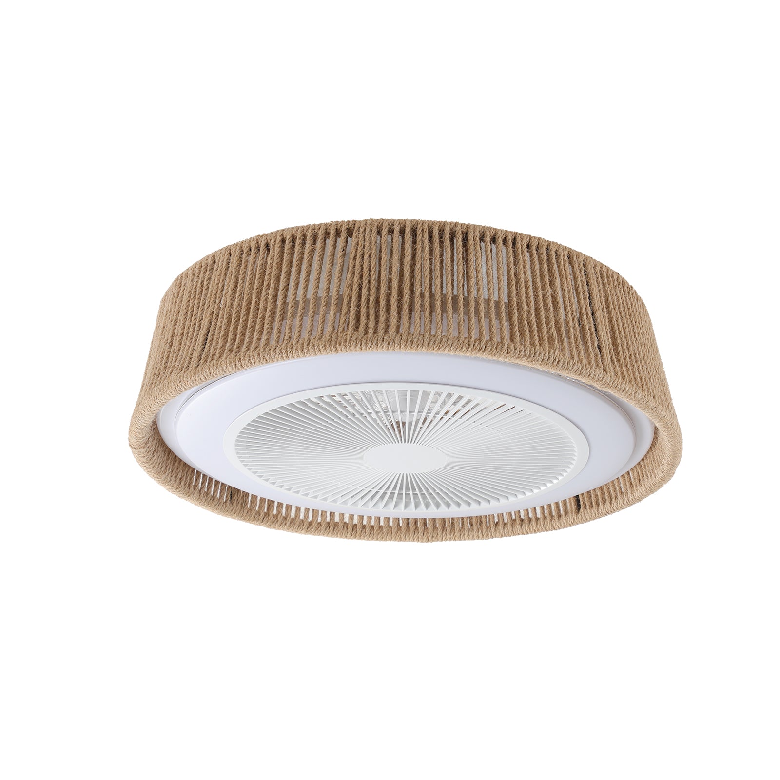 21" White Bohemian Braided Ceiling Fan with Remote - view 11