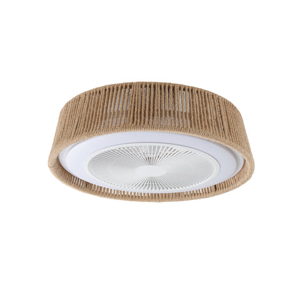 21" White Bohemian Braided Ceiling Fan with Remote - view 11