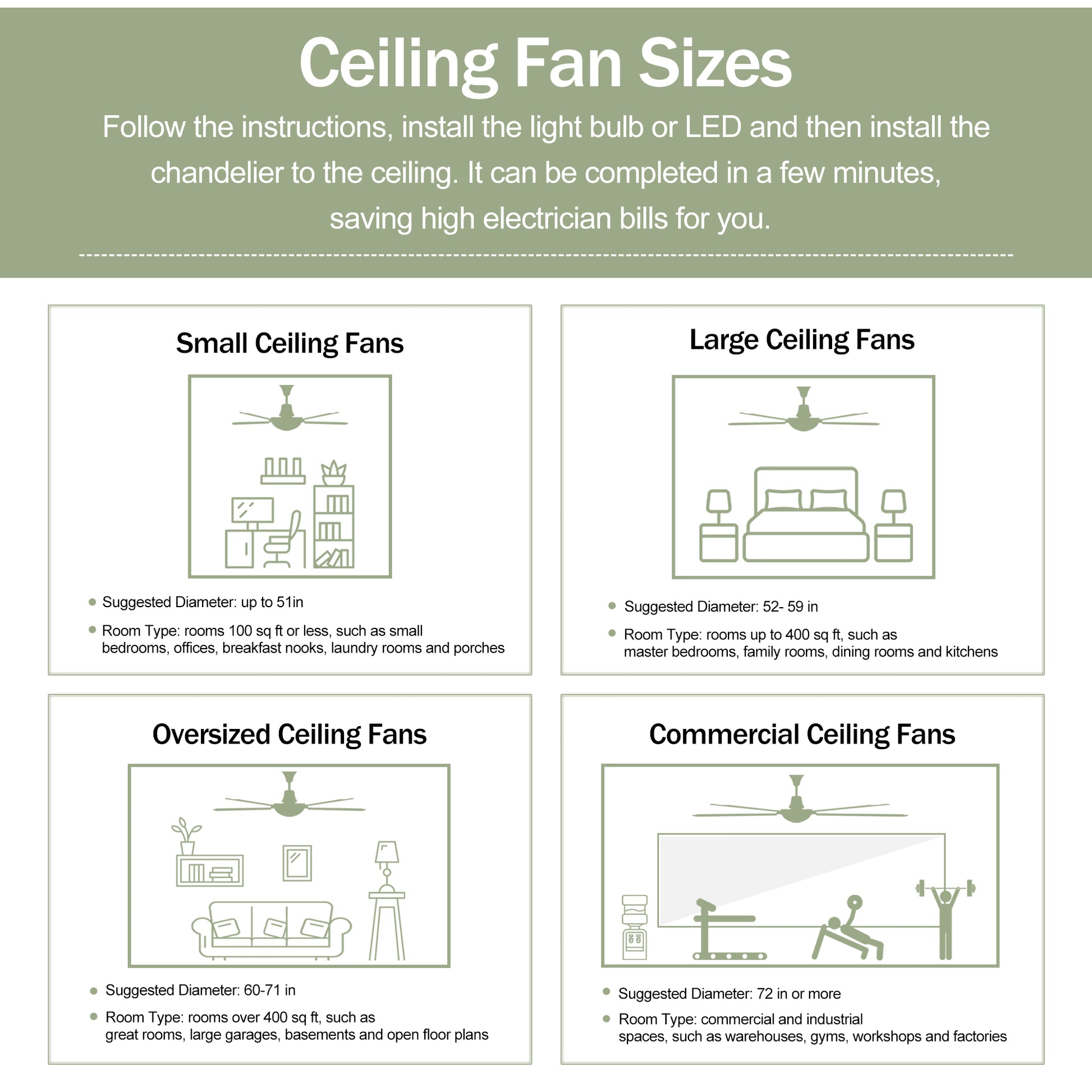 52" Matte Black Solid Wood Ceiling Fan with Remote - view 20