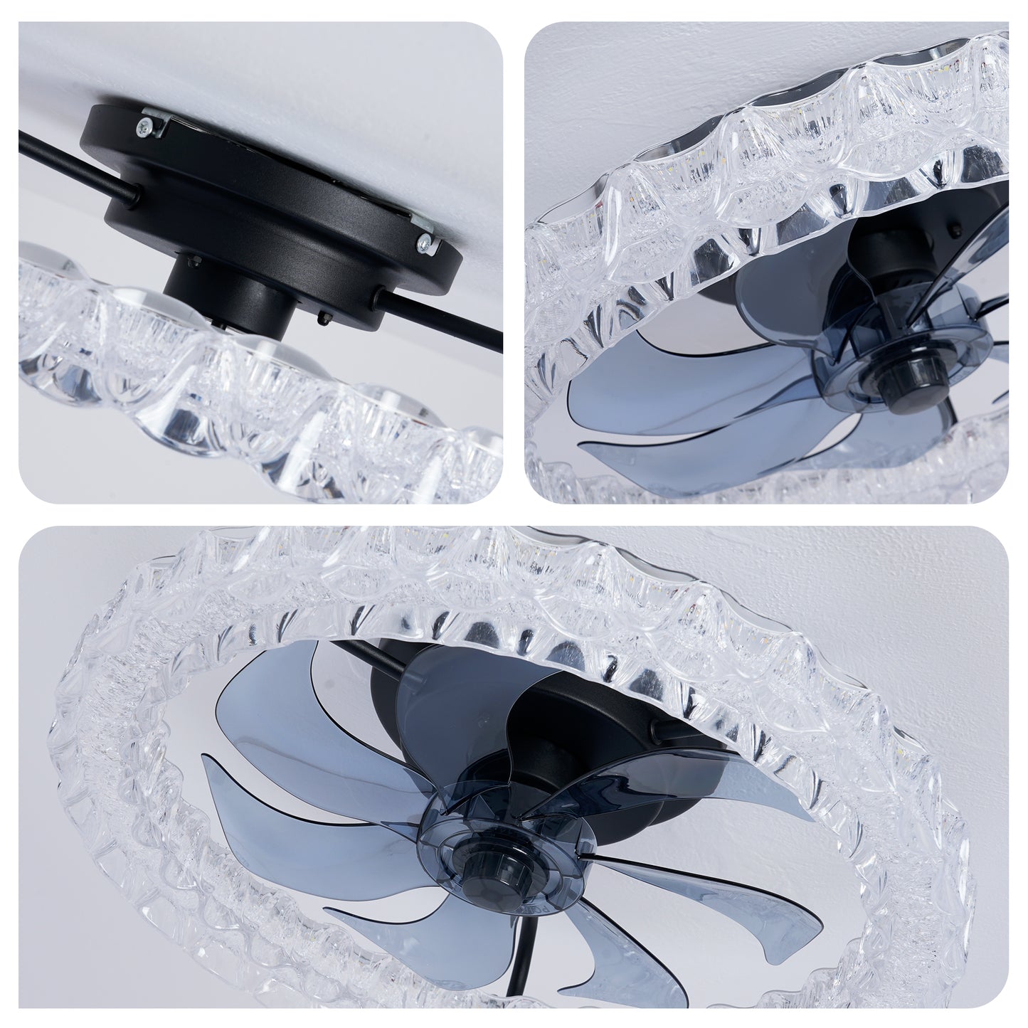 Matte Black Galaxy Ceiling Fan with Dimmable LED - view 15