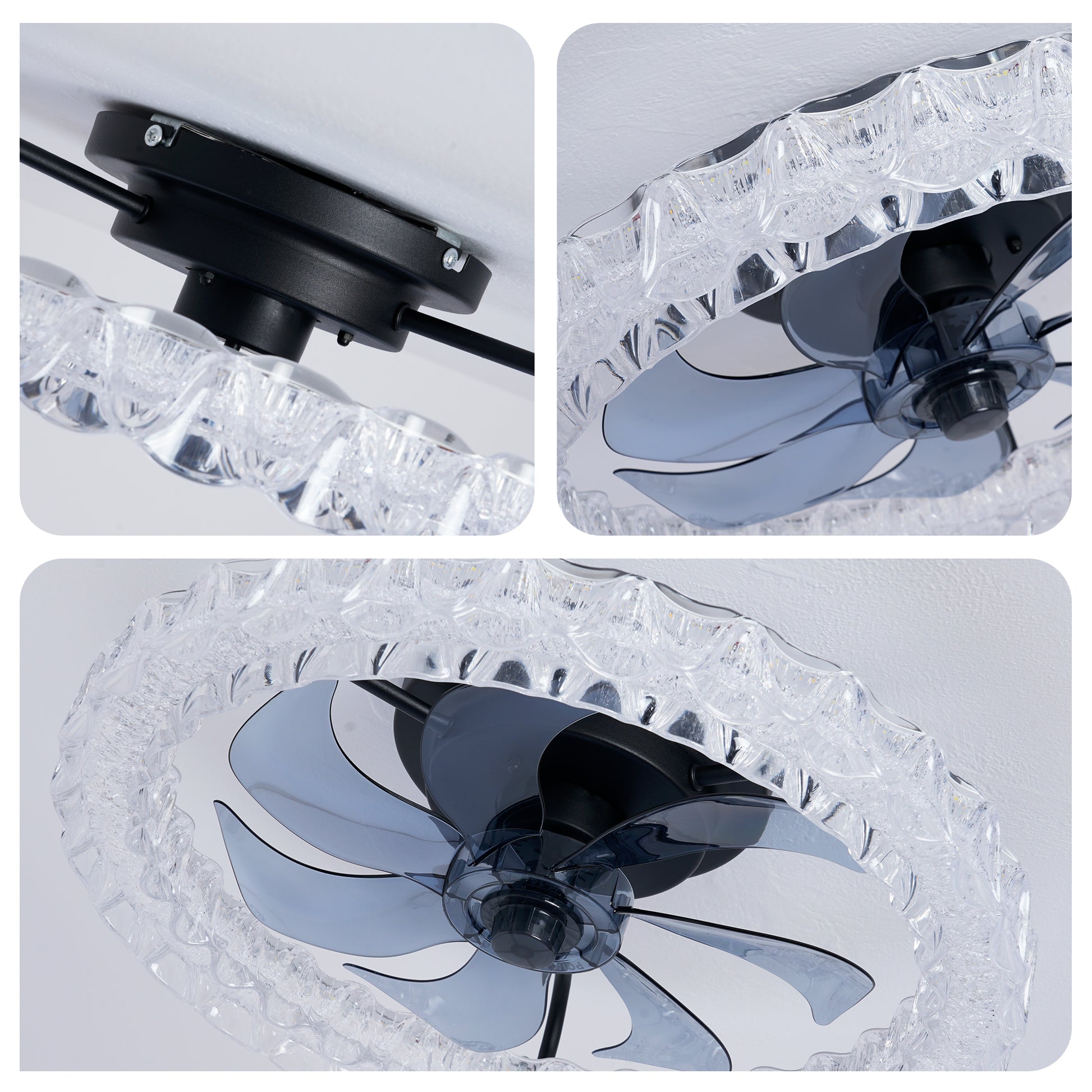 Matte Black Galaxy Ceiling Fan with Dimmable LED - view 15