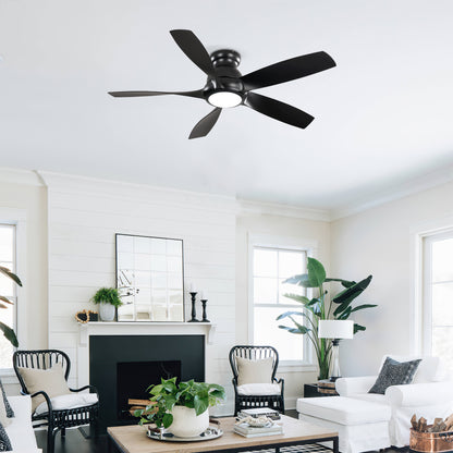 56" Matte Black 5-Blade Ceiling Fan with Remote - view 4