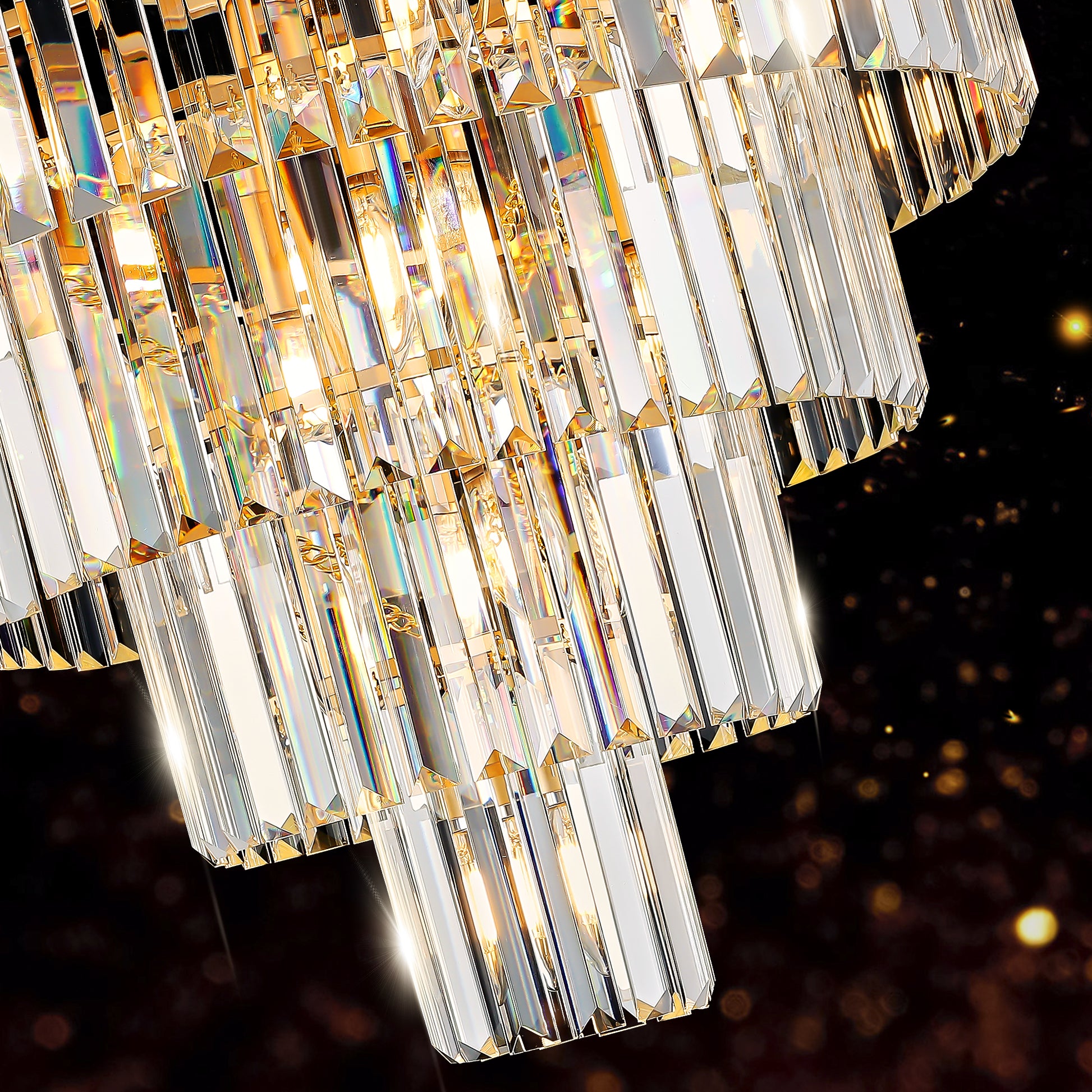23.6" Gold Luxury Crystal Pendant Chandelier - view 7