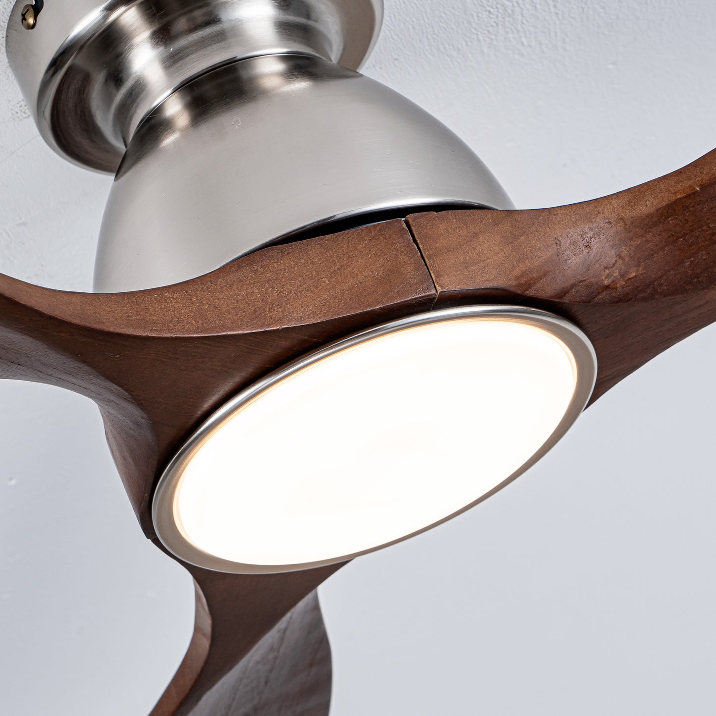 52" Walnut Solid Wood Flush Mount Ceiling Fan - view 14
