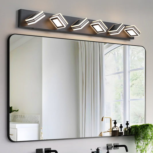 40" 6-Light Modern Black LED Vanity Light