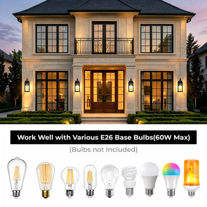 Matte Black Sawtooth Outdoor Wall Light with Clear Glass - view 4