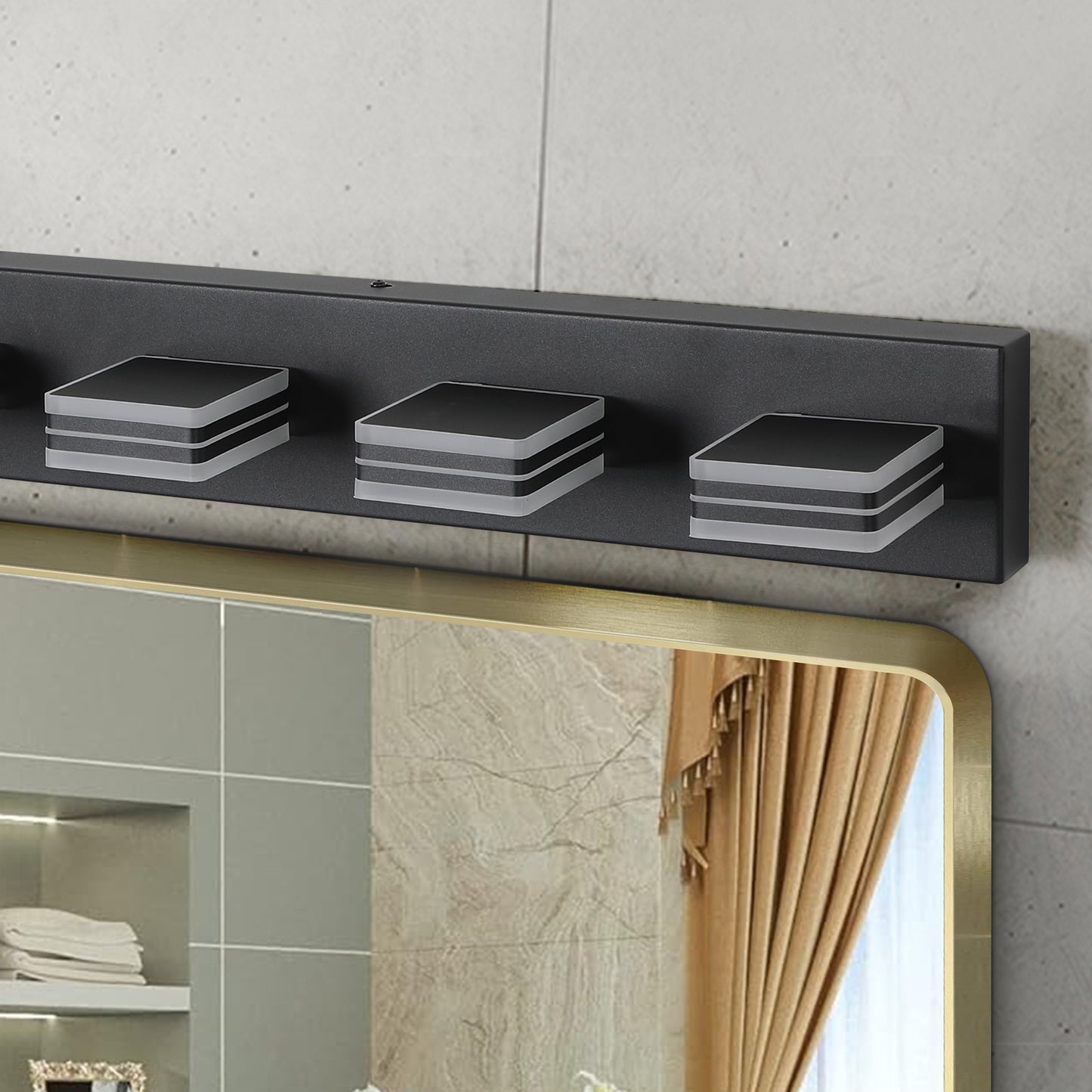 45" 7-Light Black LED Vanity Wall Light - view 7