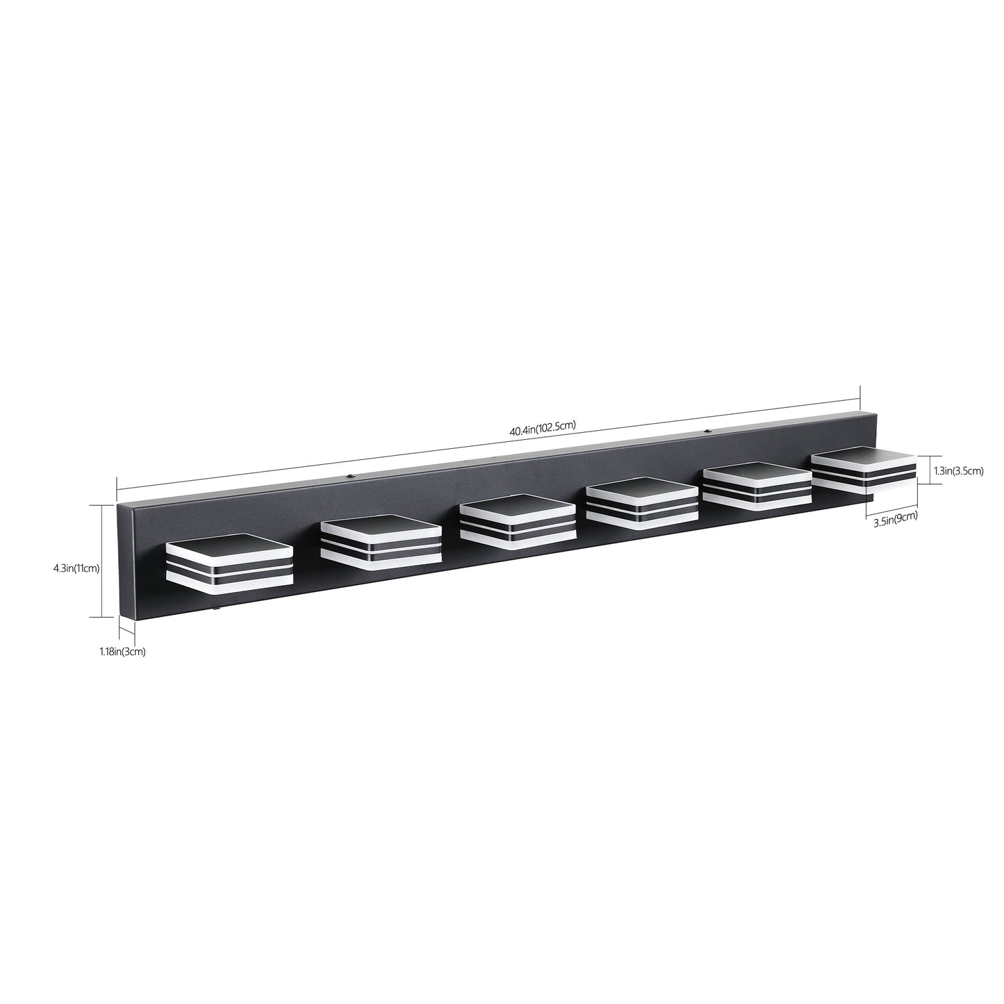 40" 6-Light Modern Black LED Vanity Light - view 8