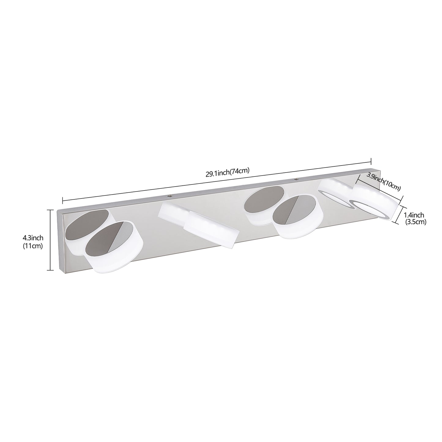 29" Modern 4-Light Chrome LED Vanity Light - view 9