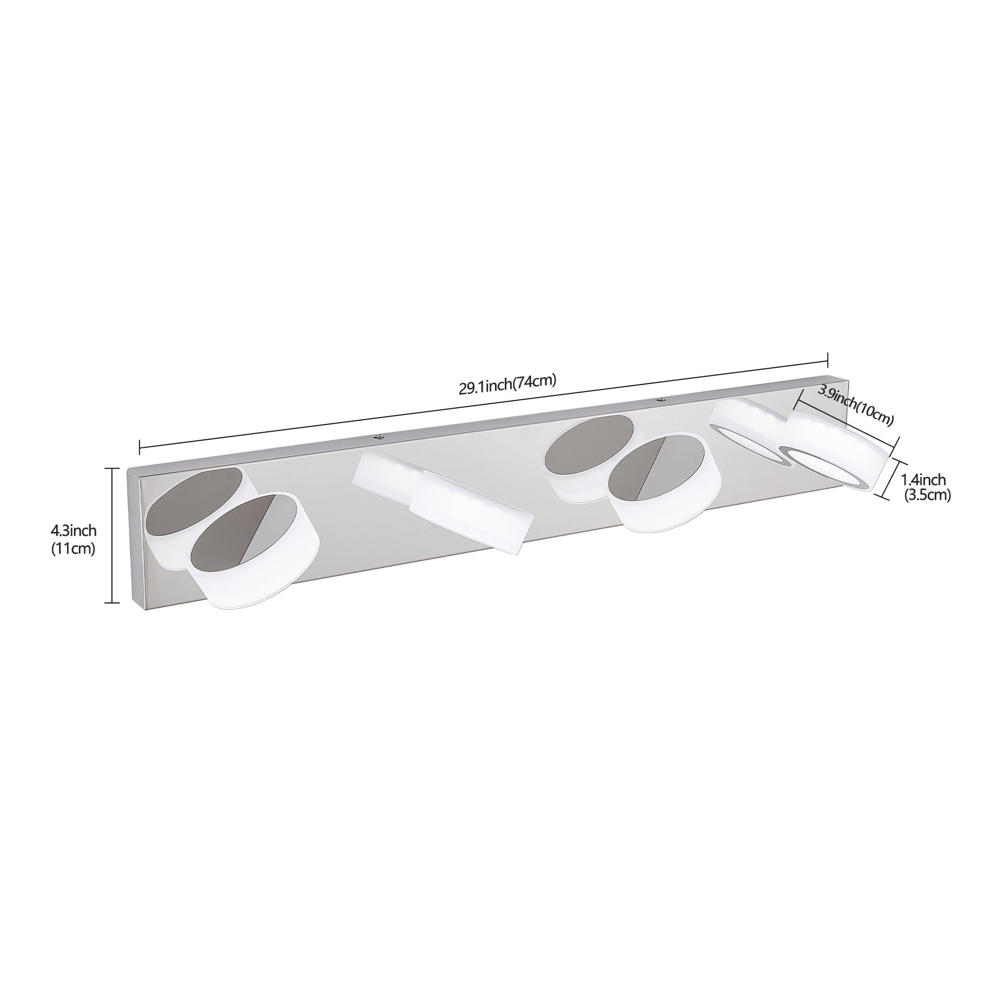 29" Modern 4-Light Chrome LED Vanity Light - view 9