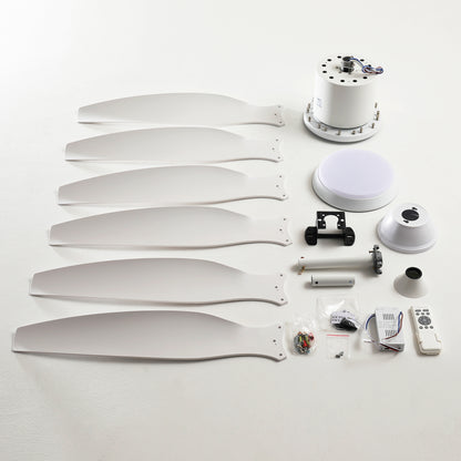 56" White 6-Blade Ceiling Fan with Remote - view 16