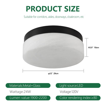 12" Black Round LED Flush Mount Ceiling Light - view 8