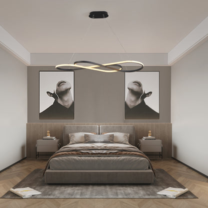 39" Black Infinity LED Pendant Light, Dimmable