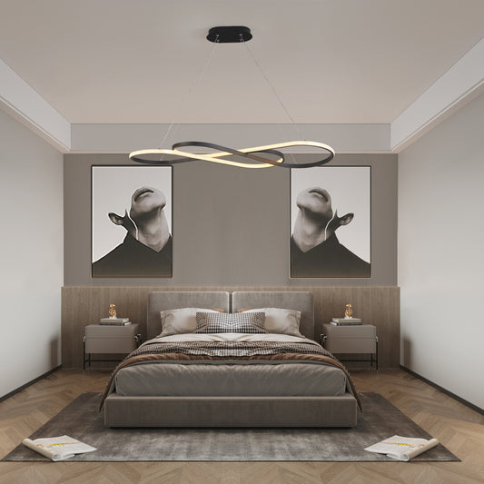 39" Black Infinity LED Pendant Light, Dimmable