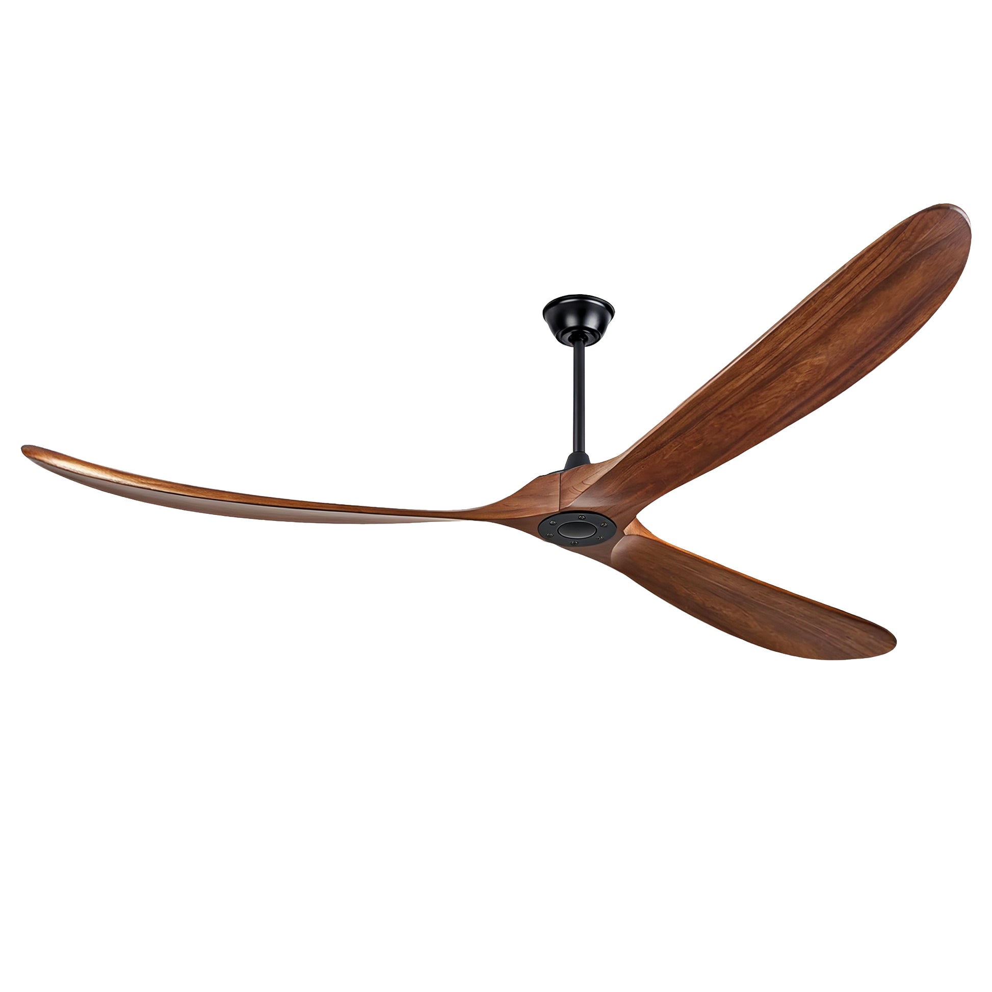 88" Matte Black Solid Wood Ceiling Fan with Remote - view 11