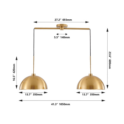 41" Industrial Copper Double Pendant Light - view 8